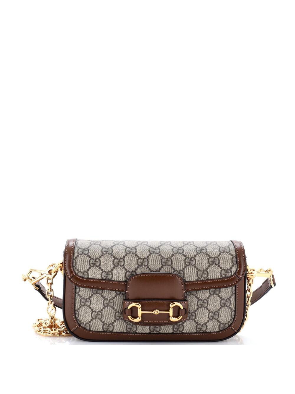 Gucci Horsebit Shoulder Bag Gg Coated #354189G23B